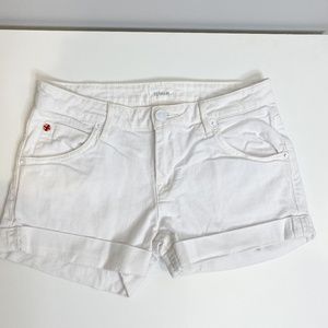Hudson White Denim Shorts